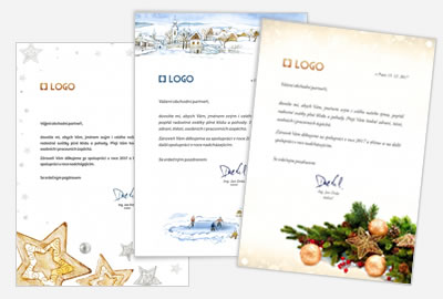 Vánoční dopis<br/> <small> Dopisní papír s textem a logem</small>